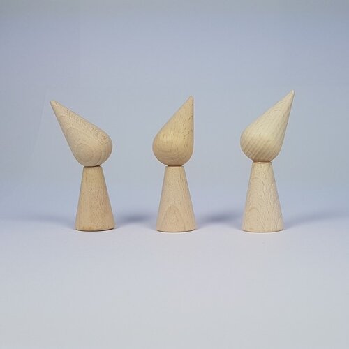 Kegelpopje - Pegdoll Puntmuts 70x20mm - 5 Stuks