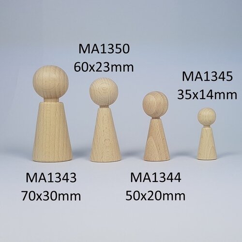 Kegelpopje - Pegdoll - 60x23 mm - 5 stuks