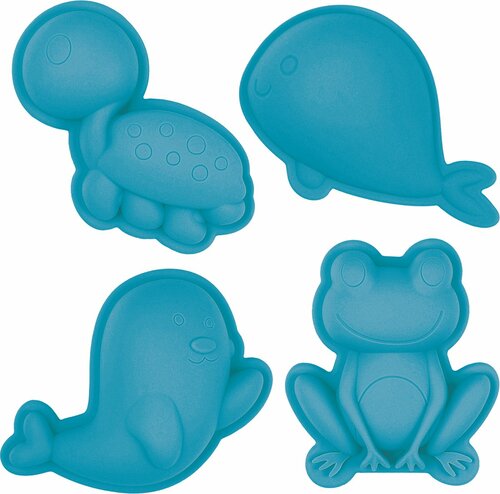 Scrunch zandvormpjes, 4 stuks, Blauw