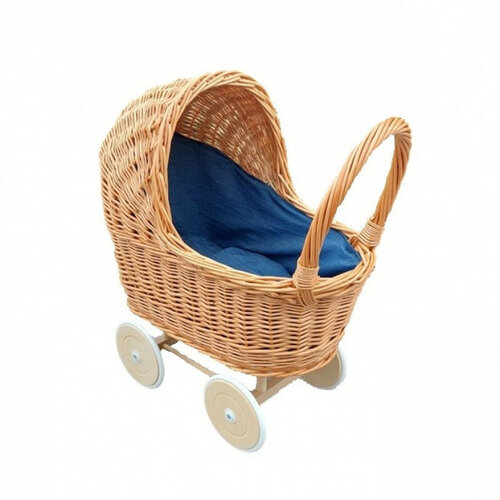 Hollie Rieten Poppenwagen met kap Jeans