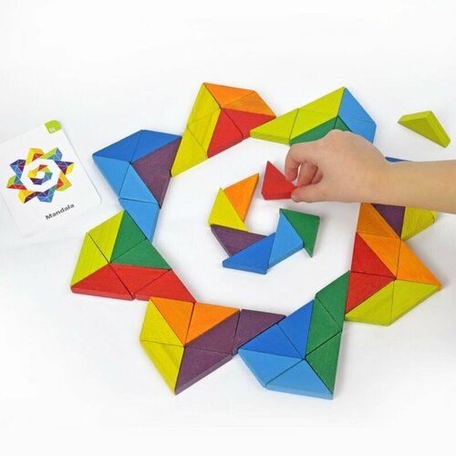 Igroteco Driehoeken Houten Mozaïek Puzzel 64 Stuks