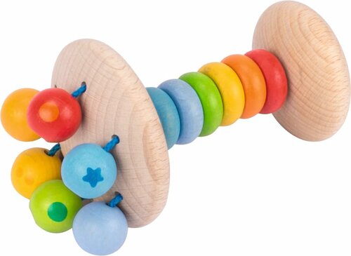 Goki Houten Rammelaar/ Grijpspeelgoed Regenboog