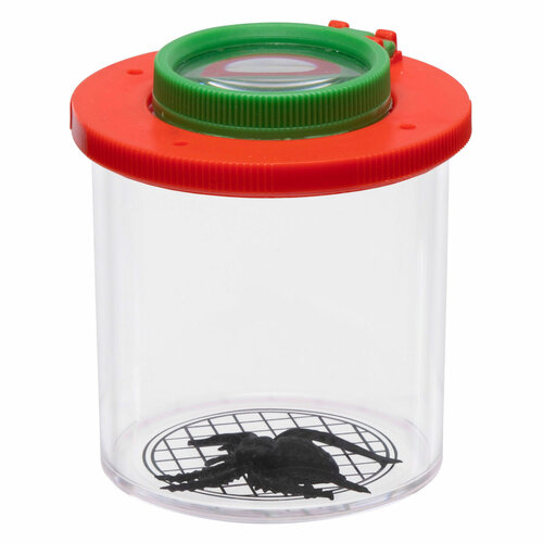 Insectenpot met loep - met speelgoedspin