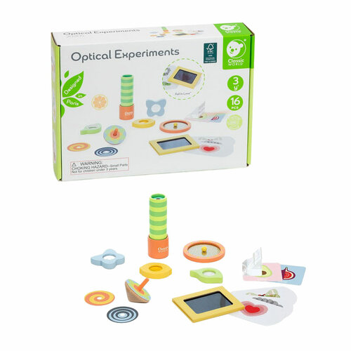 Classic World - Optische Experimenten Houten Speelset, 16dlg.