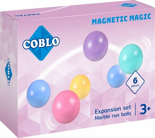 Coblo | Knikkerbaan ballen Pastel | 6 stuks