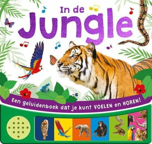 Rebo Geluidenboek In de jungle-voel en leer 2+