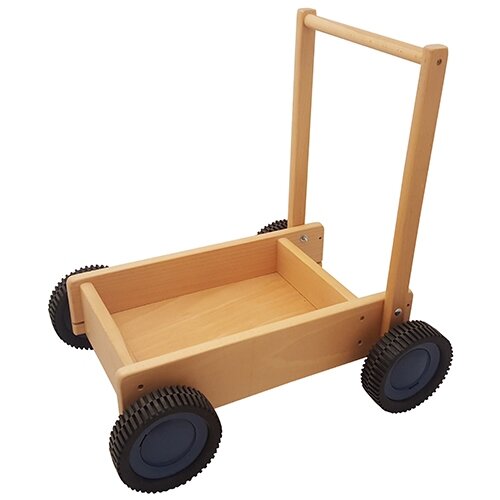 Houten Loopwagen brede Wielen 1+