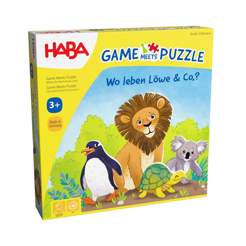 Haba Spel ontmoet Puzzel - Waar leven Leeuw & Co? 3+