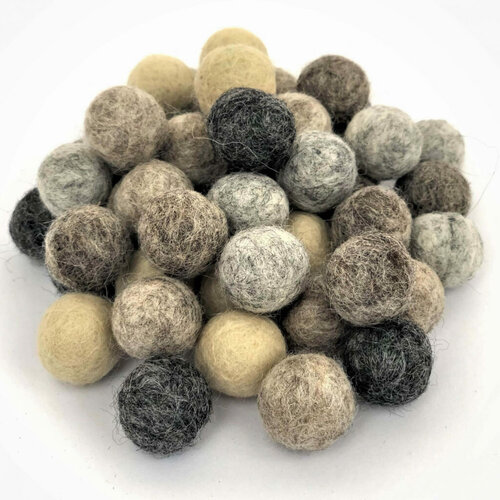 Viltballetjes - Viltkralen 18mm Natuurlijke Kleuren