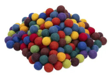 Viltballetjes - Viltkralen 18mm Felle Kleuren