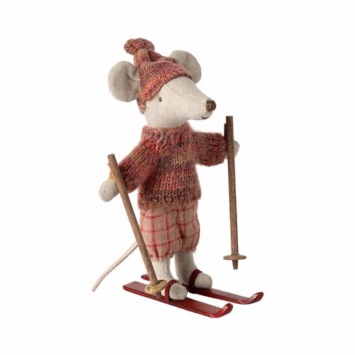 Maileg Winter Muis met Ski Set Rose - Grote Zus 