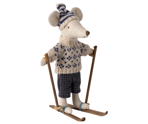 Maileg Winter Muis met Ski Set - Papa Muis