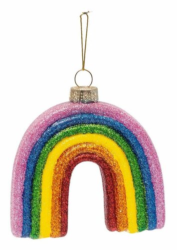 Moses Kerstbal glazen regenboog hanger