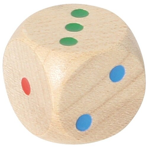 Houten gekleurde dobbelsteen gekleurde ogen - 20mm