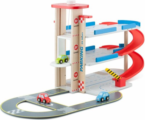 New Classic Toys Houten Parkeergarage met Autobaan