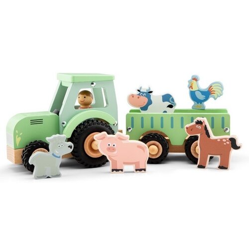 New Classic Toys Tractor met aanhanger en 5 dieren - Dieren