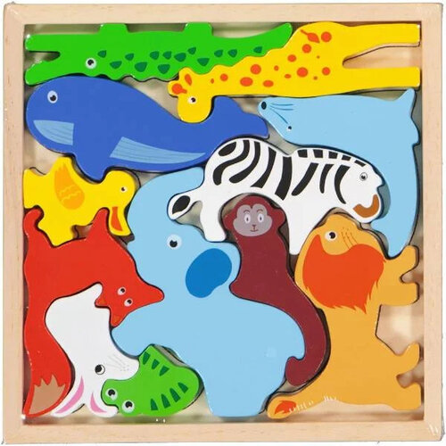 Montessori Vormenpuzzel - Wilde Dieren