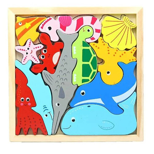Montessori Vormenpuzzel - Zeedieren