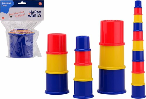 Johntoy | Happy World Stapelbekers 10dlg 6mnd+