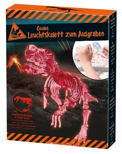 Moses Dino glow in the dark uithak skelet