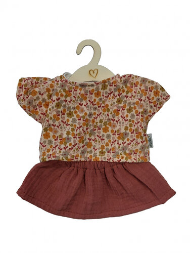 Hollie Poppenrok met Shirt Blush happy Flower 32cm