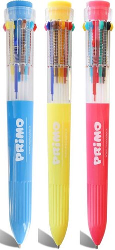 PRIMO 10-Kleuren Pen - geel-blauw of roze
