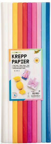 Folia Crêpepapier 50x200cm Mix 10 kleuren	