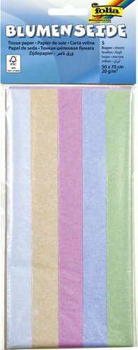 Folia Zijdevloeipapier  iriserend - assorti 5 vel