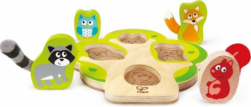 Hape - Vormenpuzzel Wie zit er in de boom? 1+