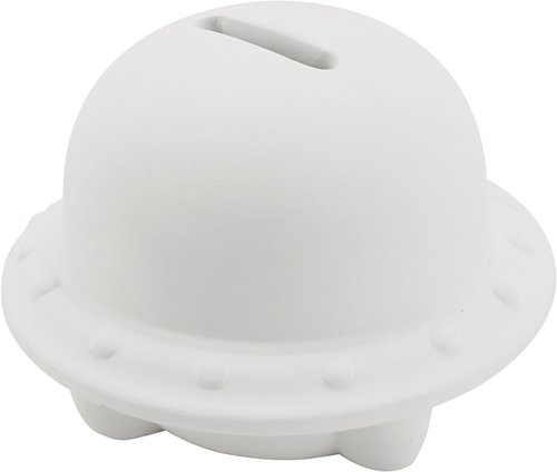 CC Spaarpot Ufo van ruw wit Terracotta 