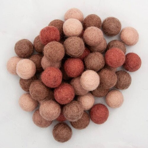 Viltballetjes - Viltkralen 18mm Terra Kleuren