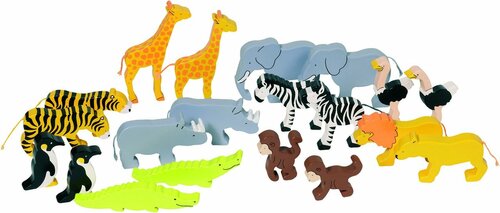 Goki - Houten Afrikaanse Dieren 20dlg.