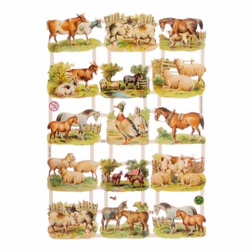 Poëzieplaatjes Boerderijdieren - 1 Vel