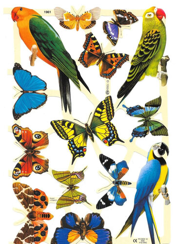 Poëzieplaatjes Vlinders met Vogels - 1 Vel