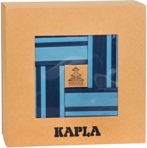 Kapla Set - 40 Plankjes Blauw - Lichtblauw & Instructieboek
