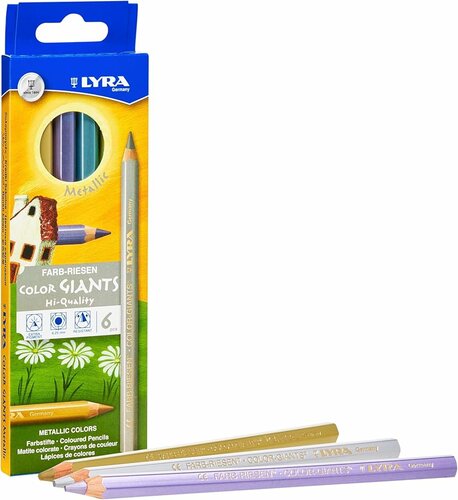 Lyra kleurreuzen Gelakt - 6 kleurpotloden Metallic