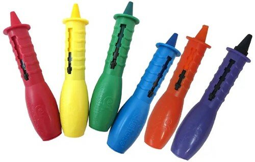 Edushape Badspeelgoed Waskrijtjes & Schuimhouder - 6 stuks
