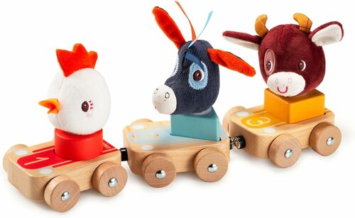 Lilliputiens Trein / Autoslinger met vormen - Boerderij