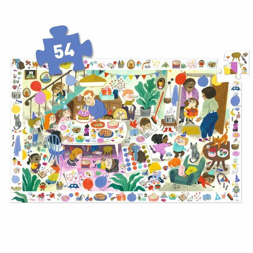 Djeco Puzzel Observation Verjaardagsfeest - 54 stukjes