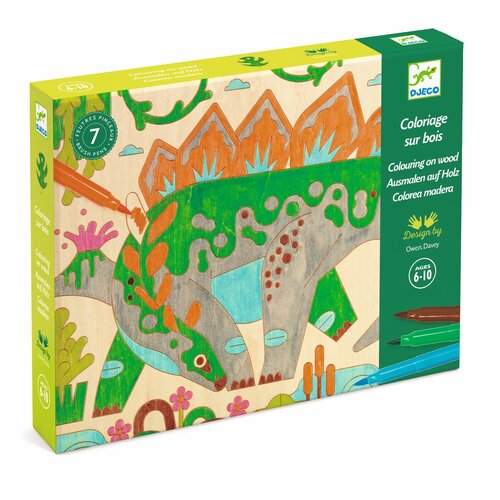 Djeco Kleuren op Hout - Dinowereld 6-10 jaar