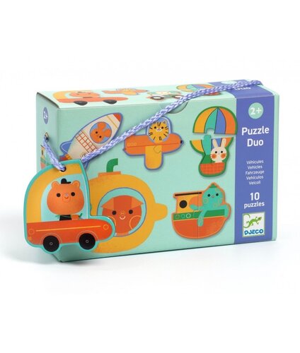 Djeco Puzzel Duo - Voertuigen  2+