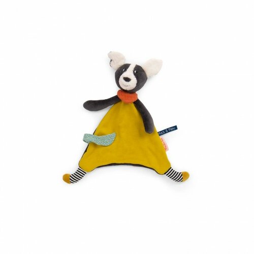Moulin Roty Knuffeldoek hond Puce - geel "Puce & Pilou"