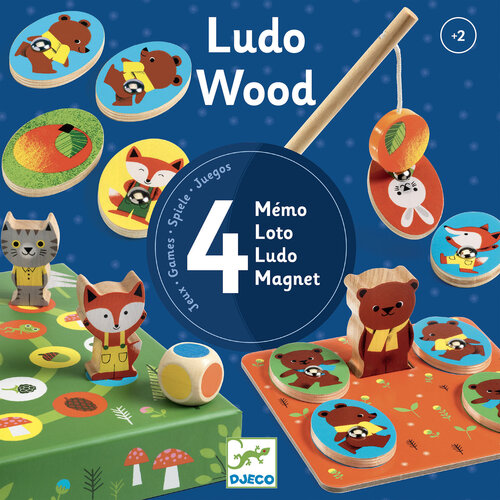 Djeco vier spellen - Ludowood 2+
