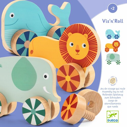 Djeco Schroef- en Rol dieren - Vis'n'roll 2+