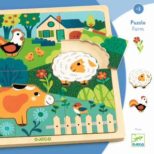 Djeco Houten Puzzel Boerderij 3+