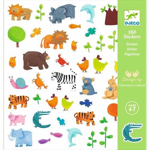Djeco Stickers Dieren 160st.