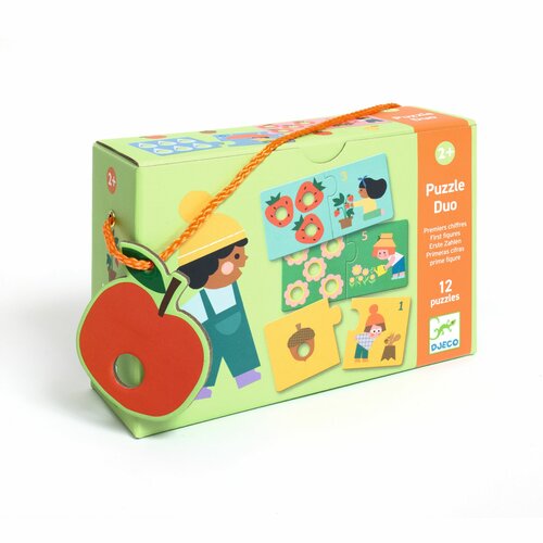 Djeco Duo Puzzel -Eerste Cijfers | Leren Tellen 2+