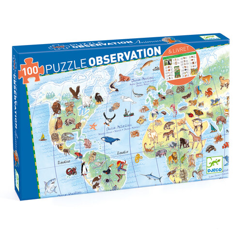 Djeco Observatiepuzzel - Dieren van de Wereld 5+