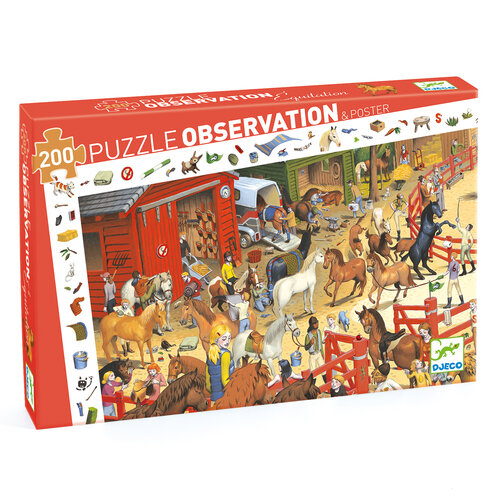 Djeco Observatie Puzzel - Paarden 6+