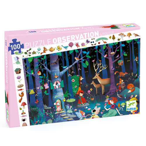 Djeco Observatie Puzzel - Het Betoverde Bos 6+